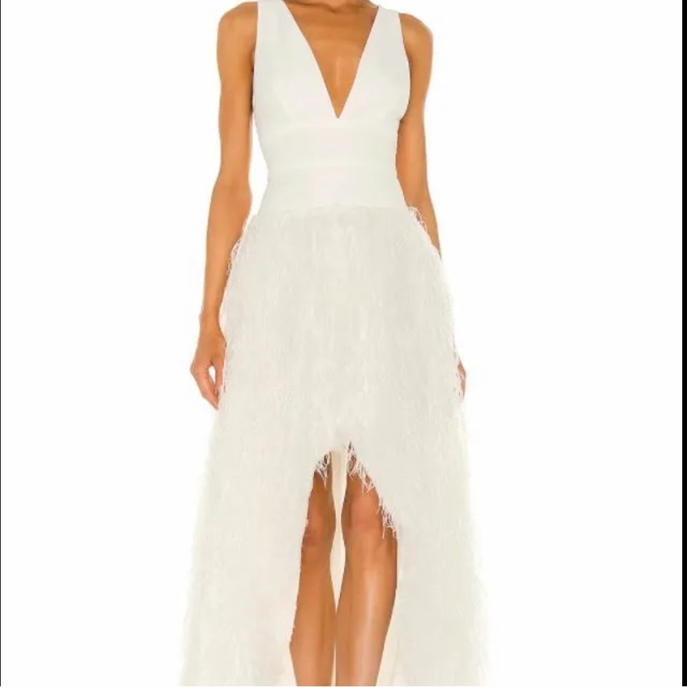 BCBG FEATHER WEDDING DRESS
